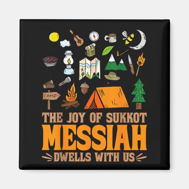 Sukkot Glädje Messias Bor Hos Oss Judisk Högtid Magnet (Framsidan)