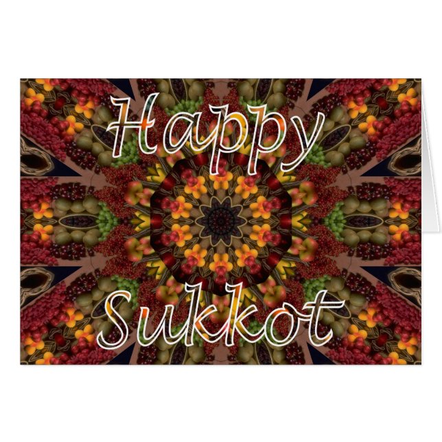 Sukkot judisk festmåltid av hälsningskort (Framsidan Horizontal)