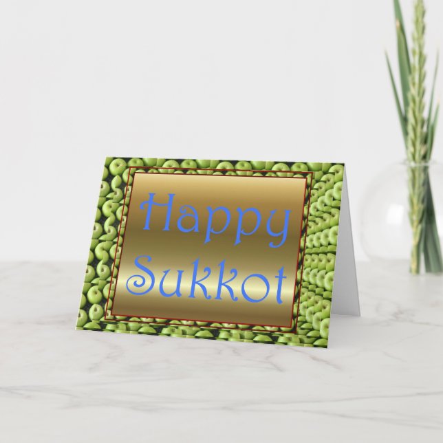 Sukkot judisk festmåltid av kort (Framsida)
