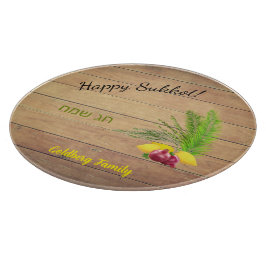 Sukkot Lulav on Wood Effect Glass Candle Holder