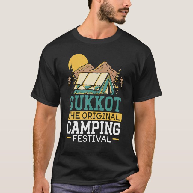Sukkot, Original Camping Festival Israelite Suk T Shirt (Framsida)