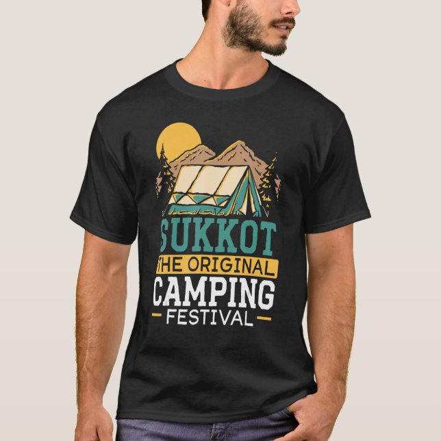 Sukkot, Original Camping Festival Israelite Suk T Shirt (Framsida)