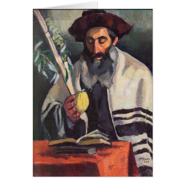 Sukkot - Painting by Paula Gans - Signed 1920 Hälsningskort (Framsidan)