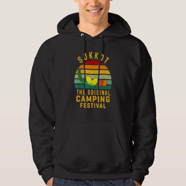 Sukkot The Original Camping Festival Sukkah Lulav  Hoodie (Framsida)