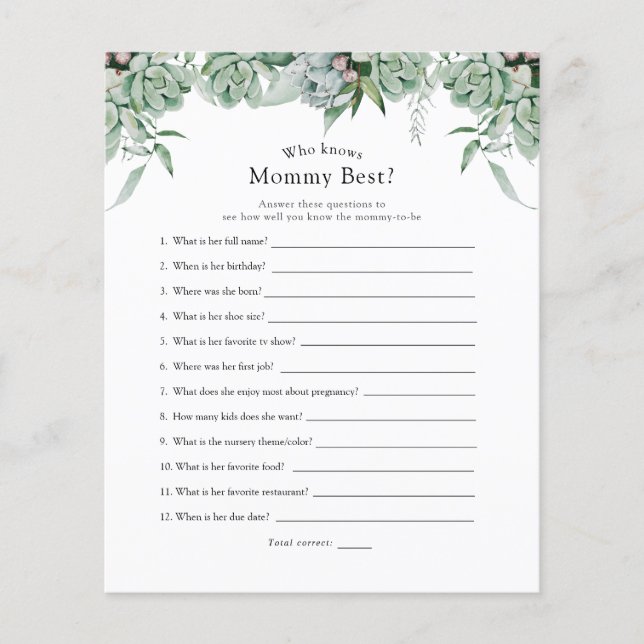 Sukkulär och eukalyptus som känner Mamma bäst (Framsida)