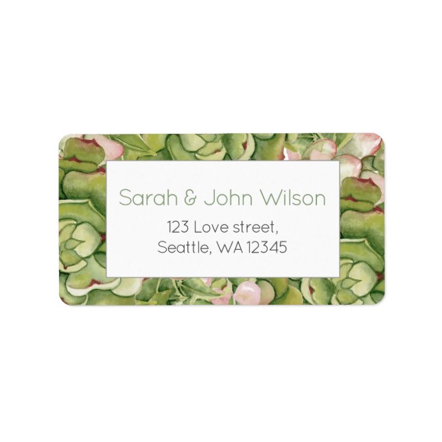 Sukkulent Rustika bröllopsadressetiketter Adressetikett (Framsidan)