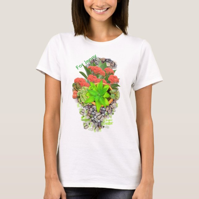 Sukkulor på trädgårdsodlade småstarna tee shirt (Framsida)