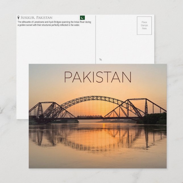 Sukkur, Pakistan vykort (Fram/baksida)