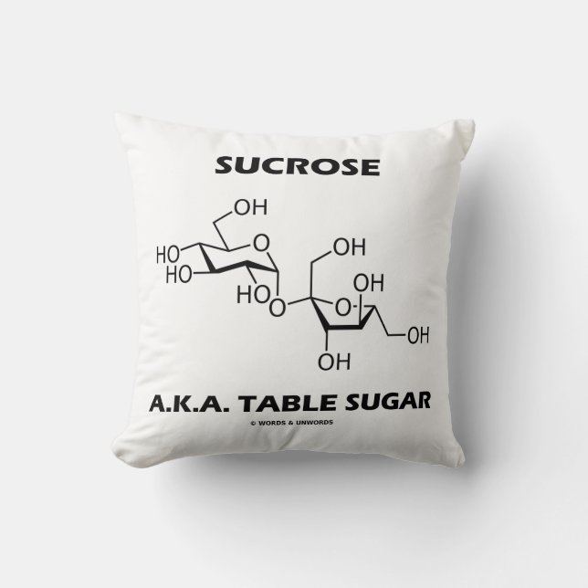 Sukrose Bord Sugar Chemical Molecule Chemistry Kudde (Framsida)