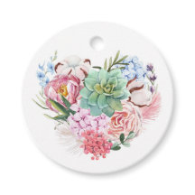 Sukulär Blommigt Heart Bröllop Tack