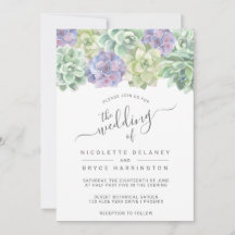 Sukulär botanisk Grönt Lila Bröllop