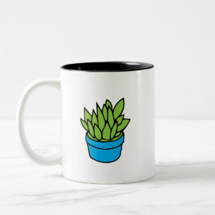 Sukulär fabrik i Blue Planter Två-Tonad Mugg