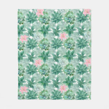 Sukulär rosa liljt botaniskt blommönster