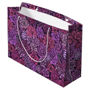 Sukulär trädgård i rosa och violett