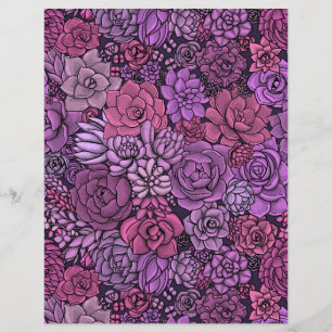 Sukulär trädgård i rosa och violett