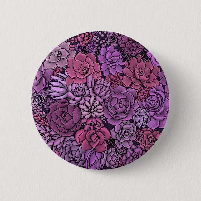 Sukulär trädgård i rosa och violett knapp (Framsida)
