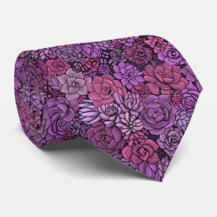 Sukulär trädgård i rosa och violett slips