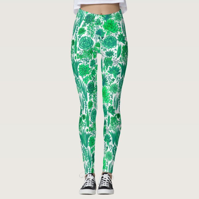 Sukulär trädgård leggings (Framsida)