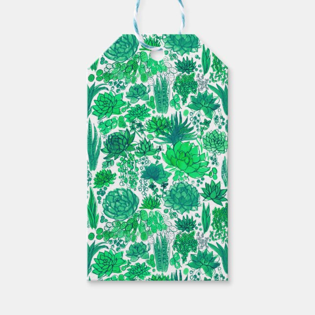 Sukulär trädgård presentetikett (Framsidan)