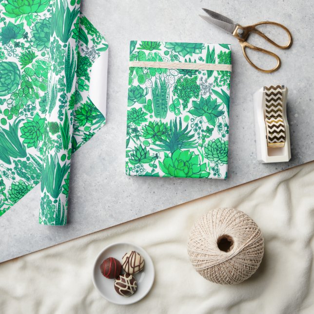 Sukulär trädgård presentpapper (Hantverk)