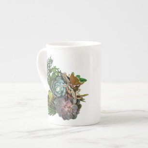 Sukulär trädgårdsdesign benporslin mugg