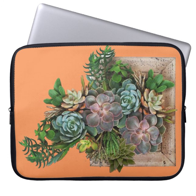 Sukulär trädgårdsdesign laptop sleeve (Framsidan)