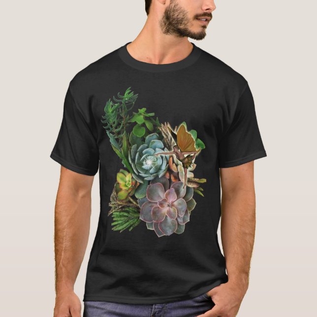 Sukulär trädgårdsdesign t shirt (Framsida)
