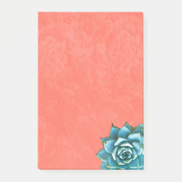 Sukulär vattenfärg på Orange Snöre Post-it Block