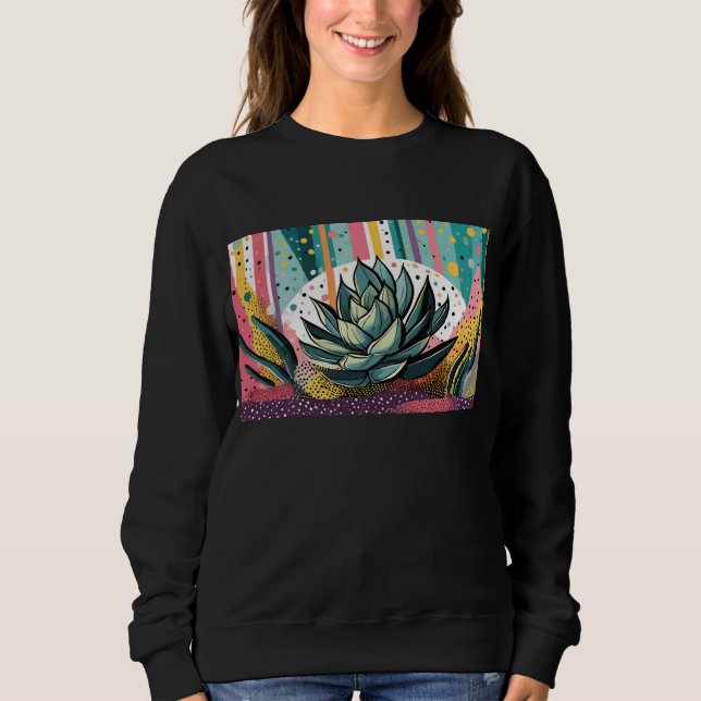 Sukulär växt med färgade punkter t shirt (Framsida)
