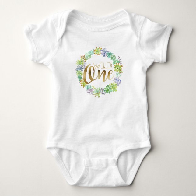 Sukulär Vild ett | Guldsolja Tee Shirt (Framsida)