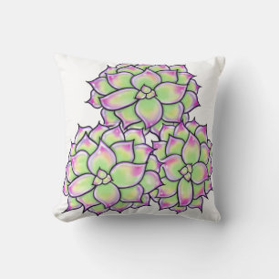 Sukulära blodfärgade Succulents, cactiöknen Kudde
