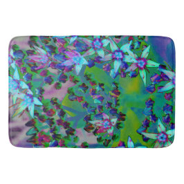 Sukulära seduumblommor i Aqua, Lila och Blue Badrumsmatta