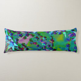 Sukulära seduumblommor i Aqua, Lila och Blue Kroppskudde