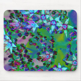 Sukulära seduumblommor i Aqua, Lila och Blue Musmatta