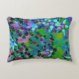 Sukulära seduumblommor i Aqua, Lila och Blue Prydnadskudde