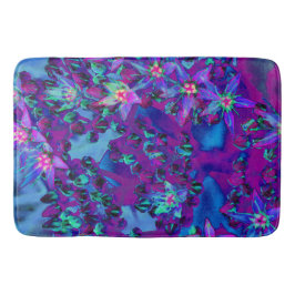 Sukulära seduumblommor i Teal, Magenta och Blue Badrumsmatta