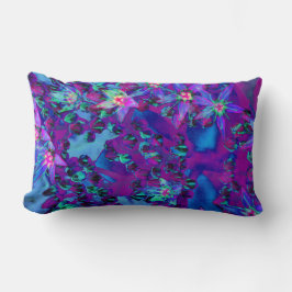 Sukulära seduumblommor i Teal, Magenta och Blue Lumbarkudde