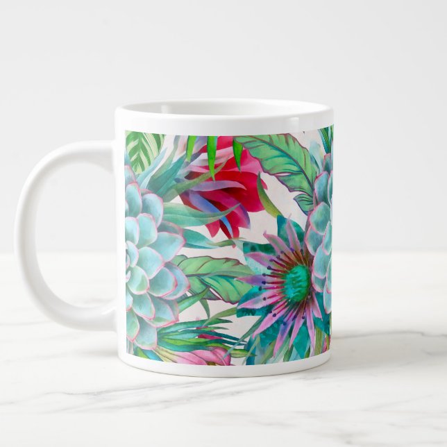 Sukulära tropiska trädgårdar jumbo mugg (Vänster)