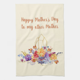 Sukulära vattenfärger andra Mors dag Kökshandduk