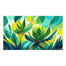 Sukulära växter i grönt och gult