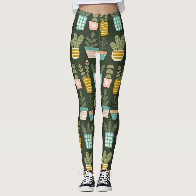 Sukulära växter leggings (Framsida)