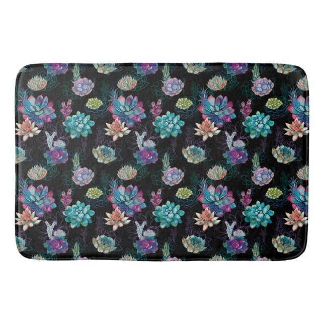 Sukulärt sömlöst Mönster  Badrumsmatta (Framsidan)