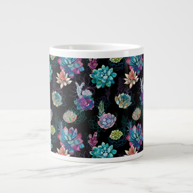 Sukulärt sömlöst Mönster  Jumbo Mugg (Framsidan)