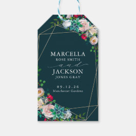 Sukulationer och Guld Chic Bröllop Presentetikett