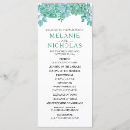 Sukulent Bröllopsprogram 3973 Program