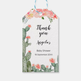 Sukulent Peach Modern Tack-Märkre. Presentetikett