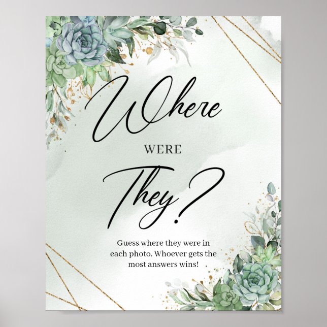 Sukulenter blommor eukalyptus Var var de på spel Poster (Framsidan)