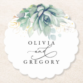 Sukulenter Grönska Elegant Modern Underlägg Papper