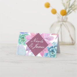 Sukulenter Modern Chic Vit Fiesta Bordskort Placeringskort