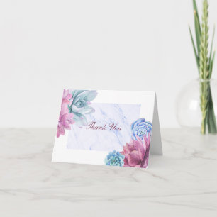 Sukulenter Modern Marmor Blommig Chic Tack Kort
